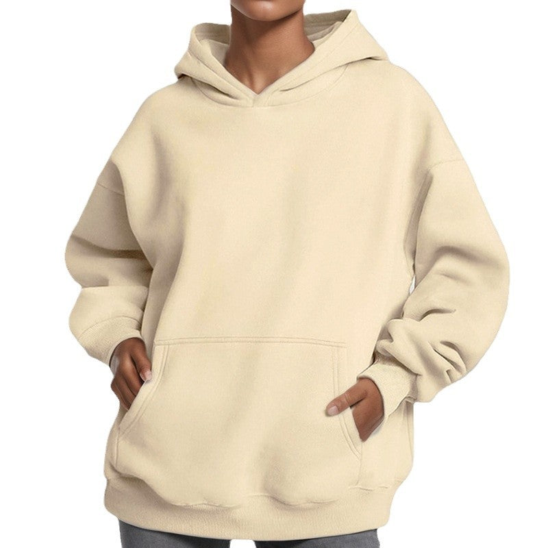 Women Loose Hoodie made of Soft Fleece with Kangaroo Pocket Ivyshape
