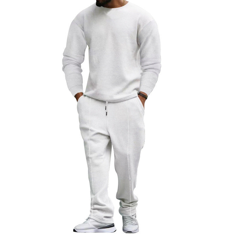 Men's Comfortable Leisure Sweater with Matching Chino Pants Ivyshape