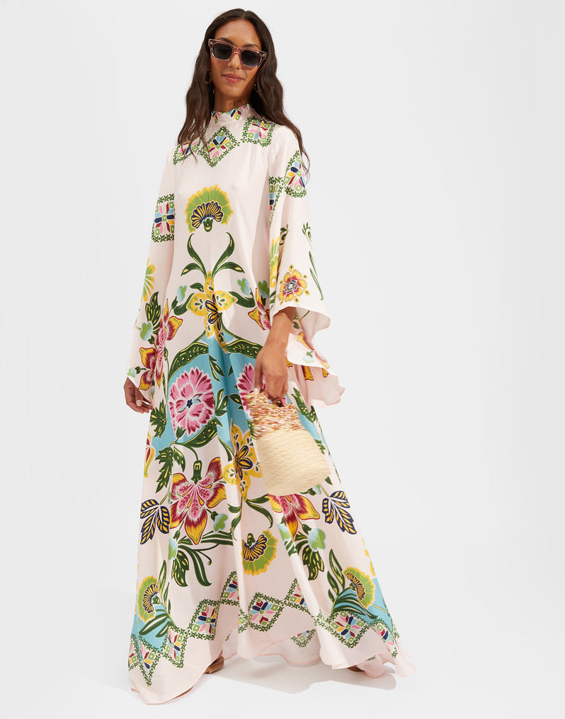 Ivyshape | Printed Three-Quarter Sleeve Dress