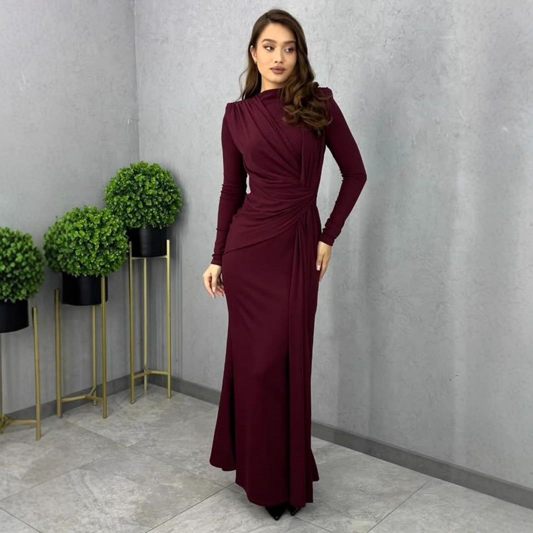 Women Elegant Wrap Dress with Asymmetrical Cut and Figure-Hugging Design Ivyshape