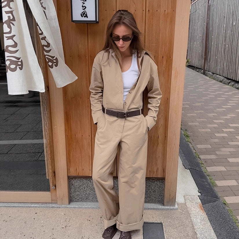 Women Elegant Utility Jumpsuit with tailored fit and practical pockets Ivyshape