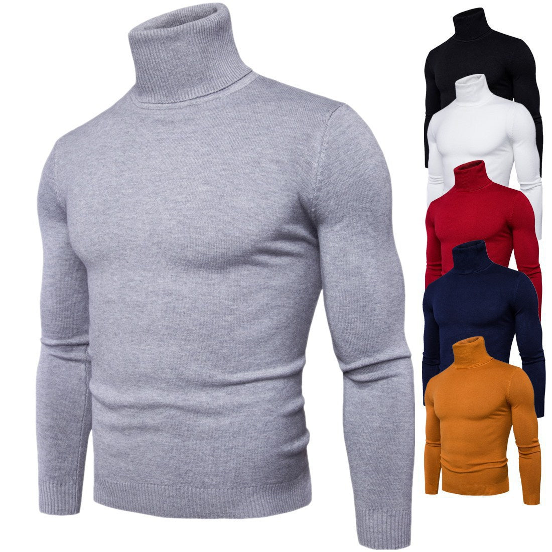 Men's turtleneck sweater made of fine merino wool Ivyshape
