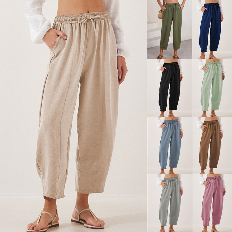 Women's Loose Fit Light Trousers Ivyshape