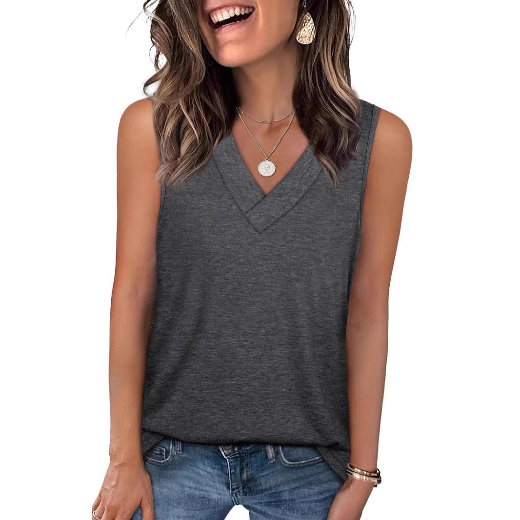 Ladies Relaxed Fit V-Neck Tank Top Ivyshape