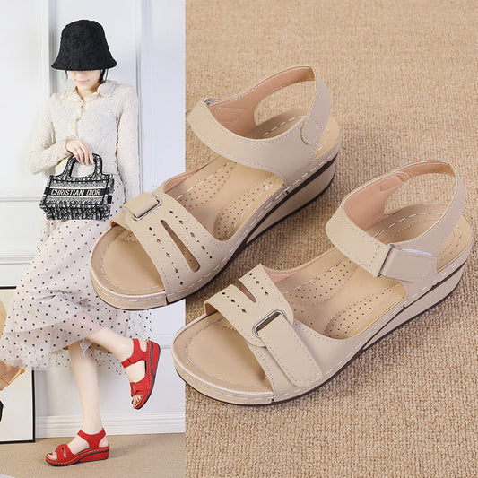 Women Adjustable Comfort Wedge Sandals Ivyshape