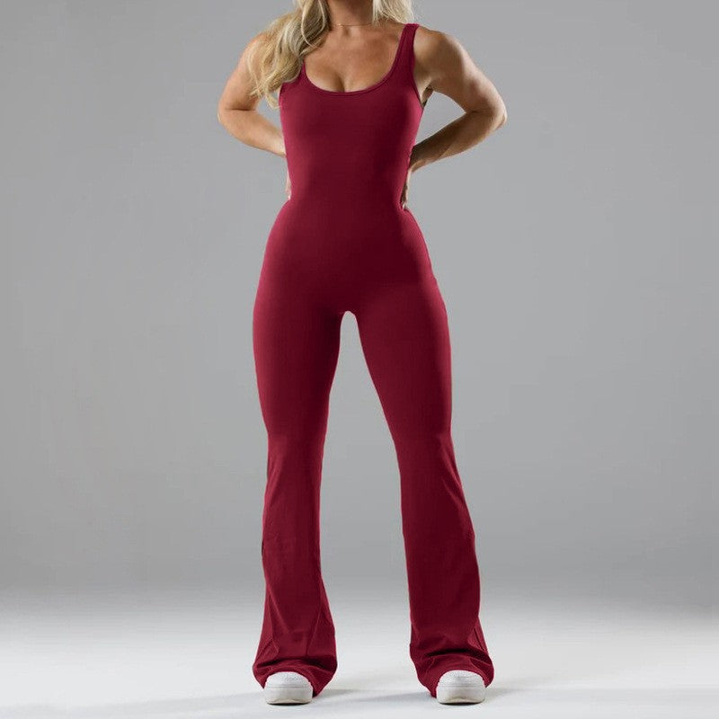 Women's fitness jumpsuit with wide leg and elegant cut Ivyshape
