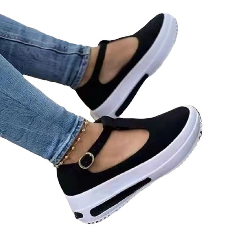 Women's Slip-On Platform Sneakers with Adjustable Strap Ivyshape
