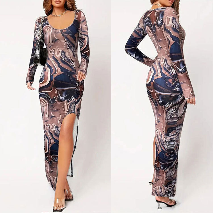 Ladies Elegant Long Sleeve Dress with Easy-Care Materials Ivyshape