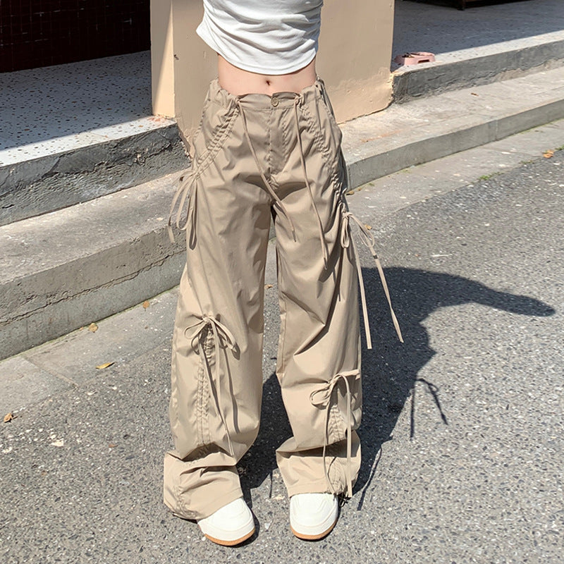 Ivyshape | Straight Wide Leg Mop Pants Women