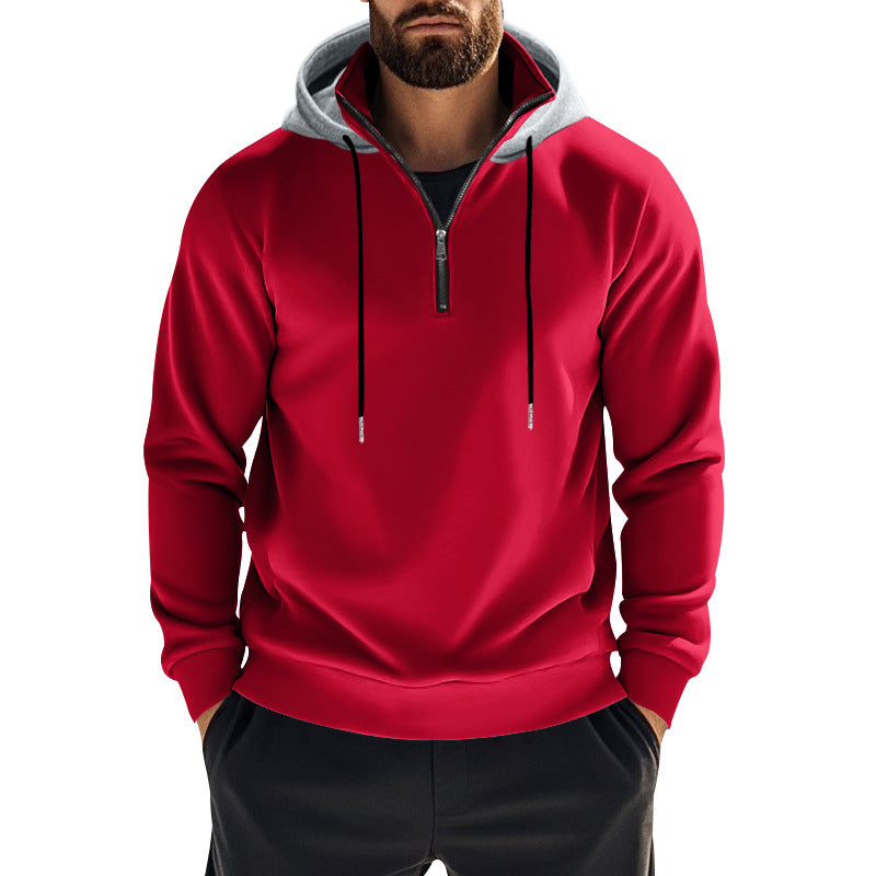 Men's hoodie with short zip opening and breathable structure Ivyshape