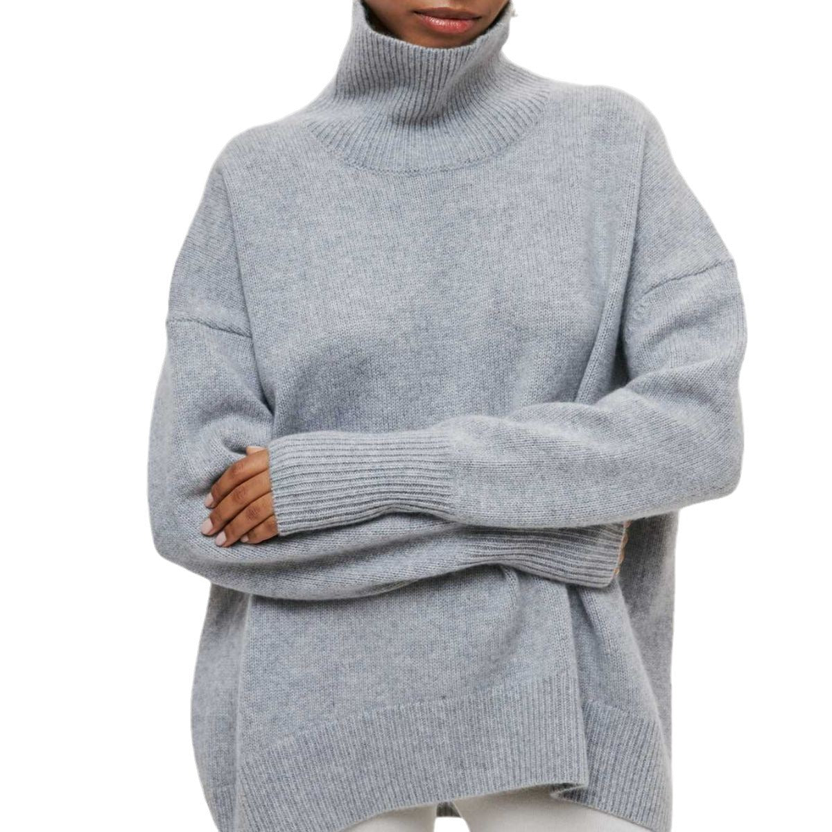 Ivyshape | Loose Turtleneck Long Sleeve Sweater