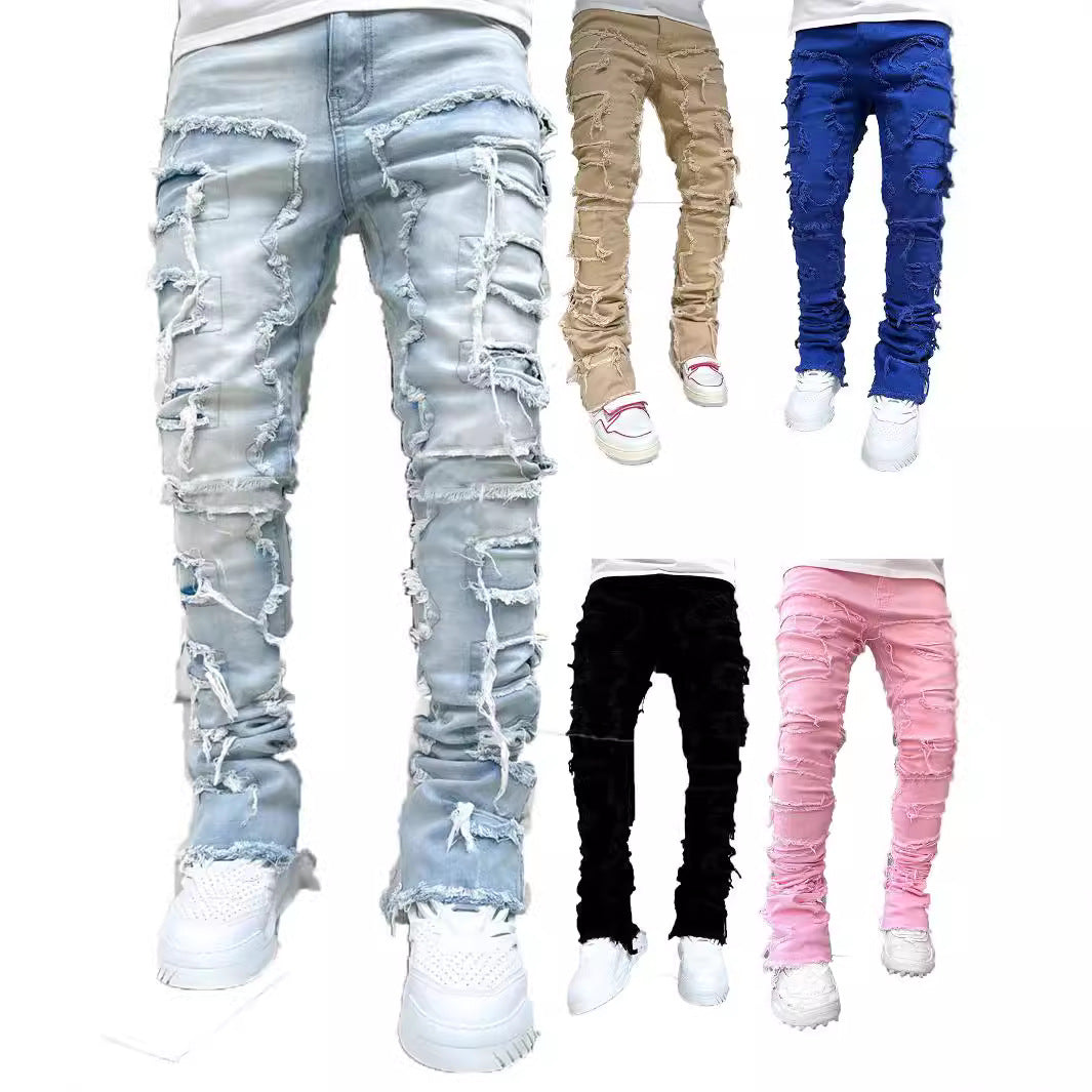 Men's Fashion Ripped Skinny Jeans in Casual Street Style Ivyshape