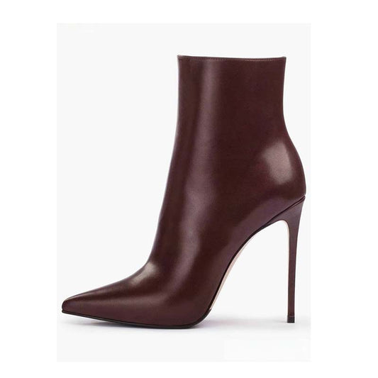 Women's Pointed-Toe Stiletto Ankle Boots with Sculpted Heel Design Ivyshape