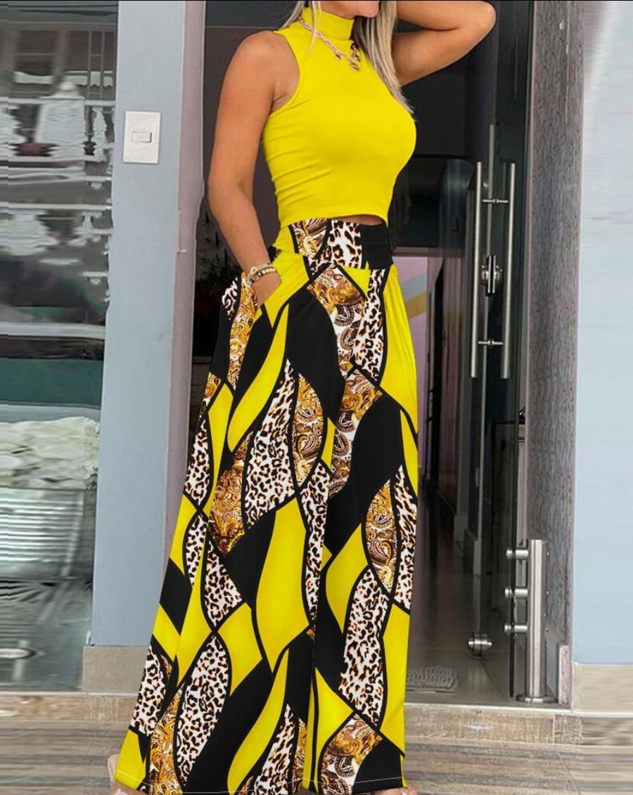 Ladies maxi skirt with asymmetric patterns and elastic waistband Ivyshape