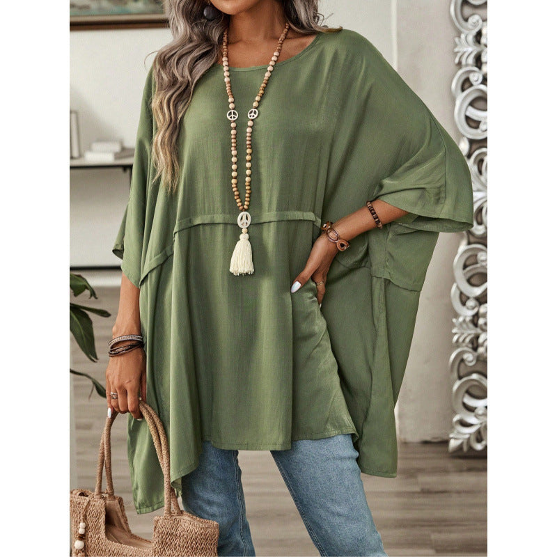 Women's loosely fitting tunic with a wide cut and practical pockets Ivyshape