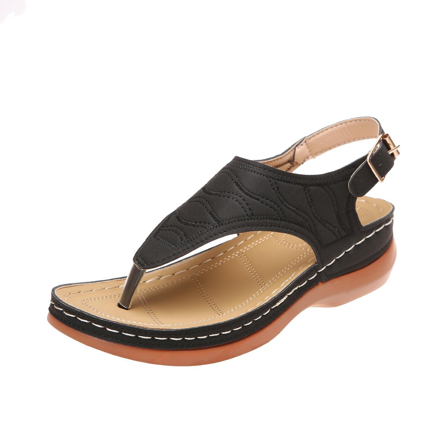 Ladies Comfortable Thong Sandals with Adjustable Strap and Soft Footbed Ivyshape