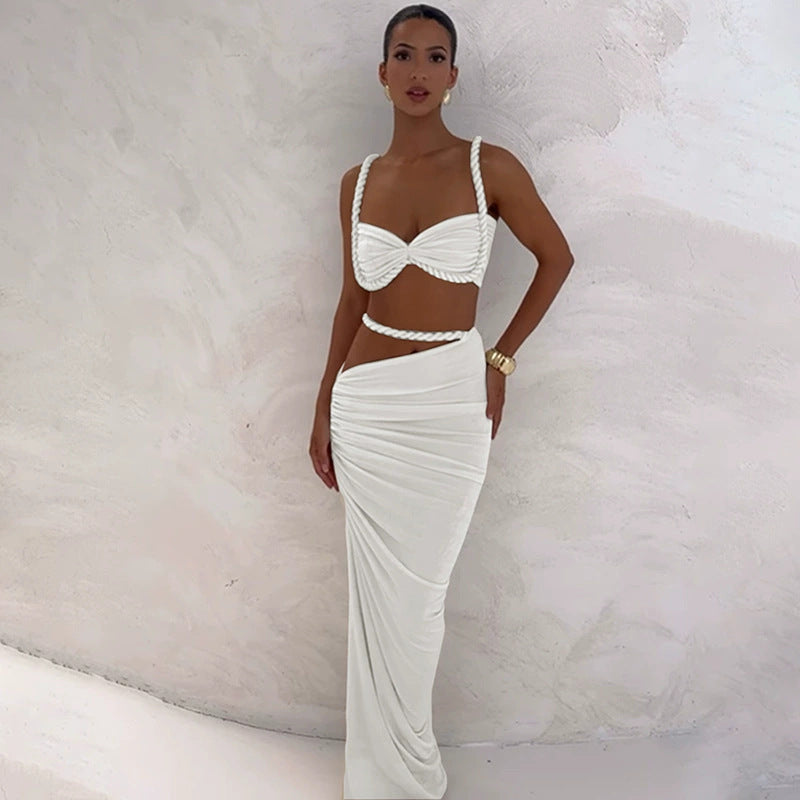 Women Elegant Wrap Dress with Refined Ruffle Details and Tailored Cut Ivyshape