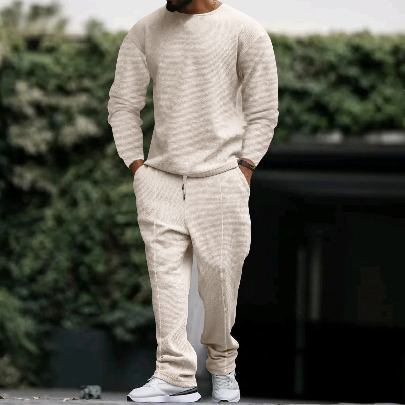 Men's Comfortable Leisure Sweater with Matching Chino Pants Ivyshape