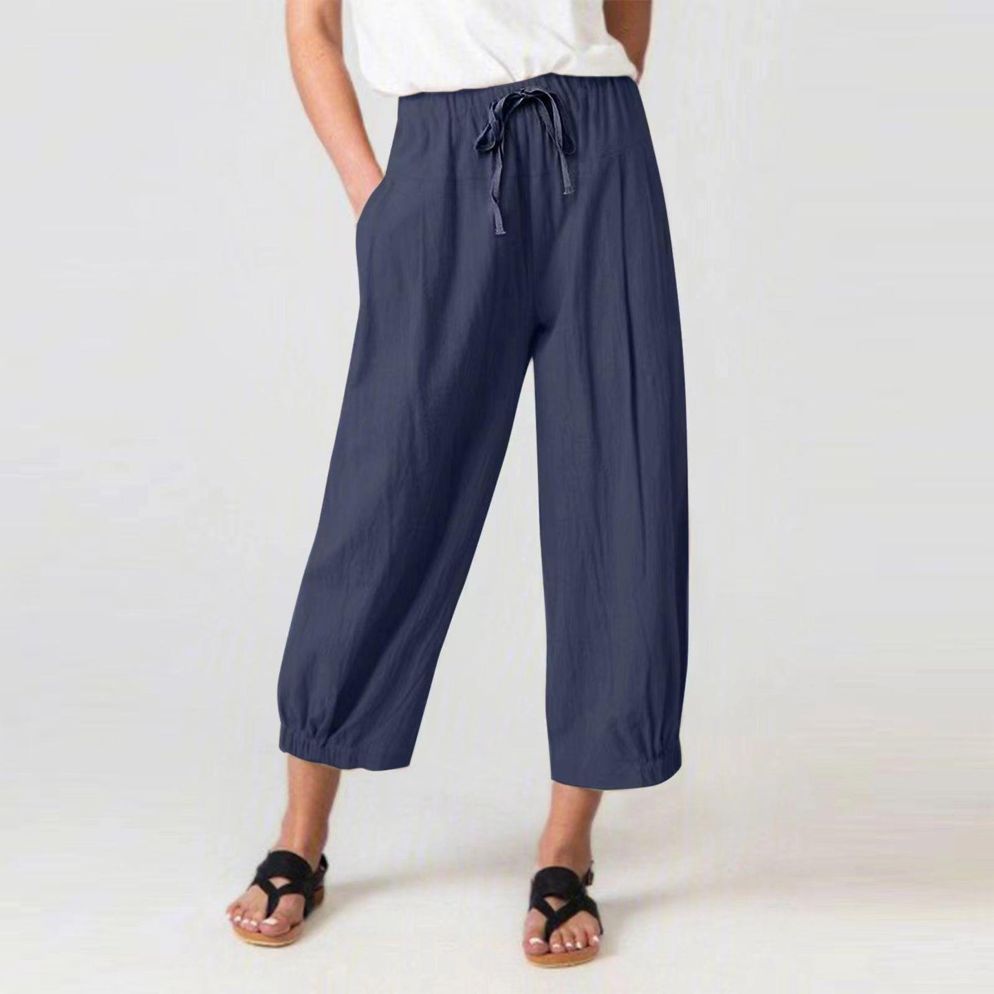Women's cargo pants in relaxed fit with adjustable drawstring Ivyshape
