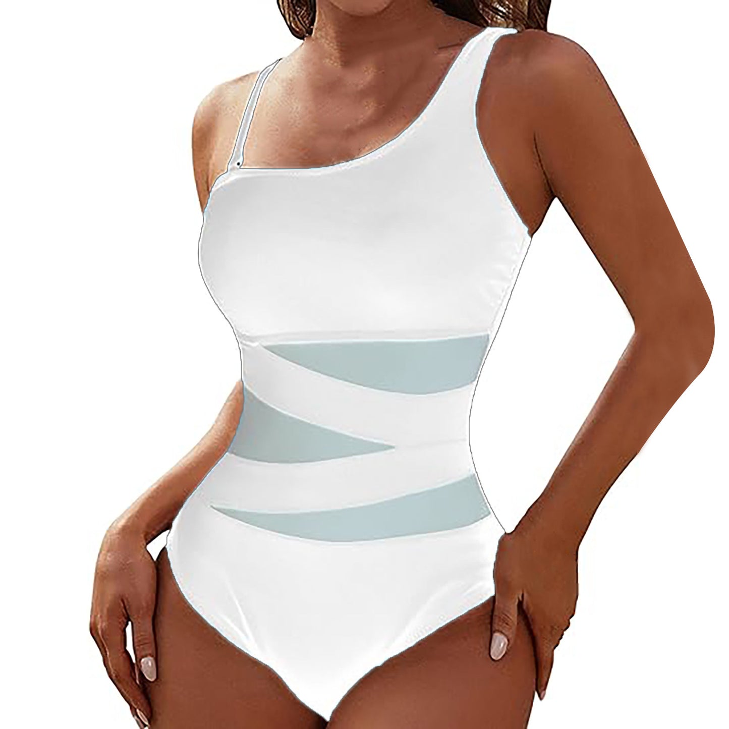 Women Figure-Hugging Jumpsuit with Asymmetric Neckline Ivyshape