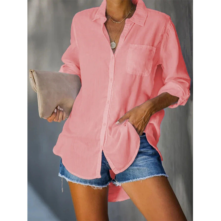 Women casual blouse made of lightweight fabric Ivyshape