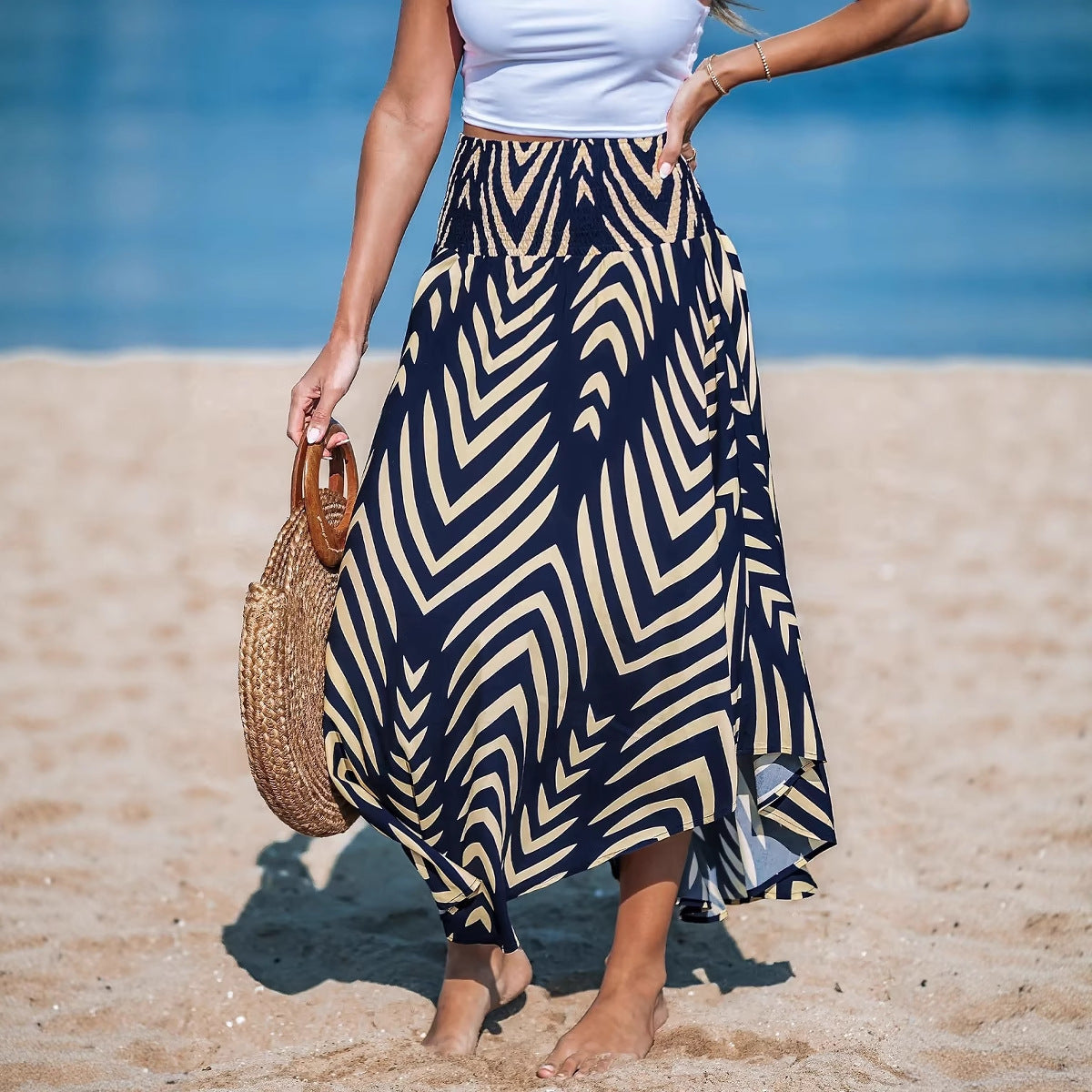 Women High-Low Maxi Skirt Ivyshape