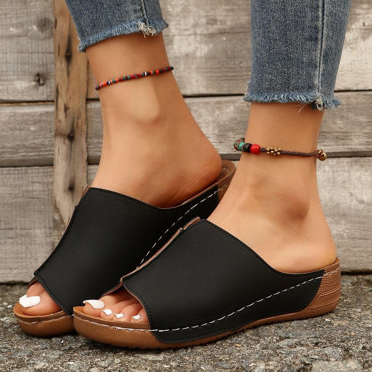 Ladies' half shoes with open toe area and comfortable sole Ivyshape