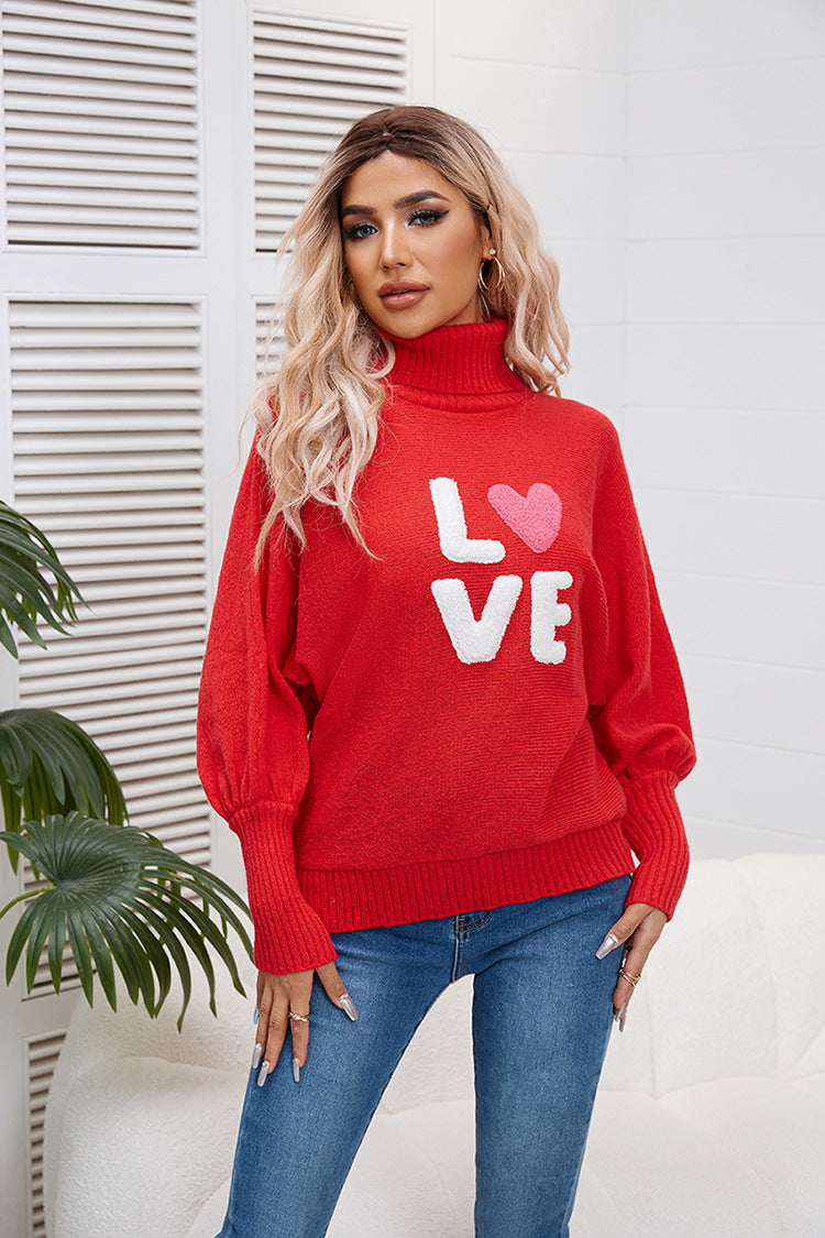 IvyShape | Valentine's Day Batwing Sleeve Knitted Top