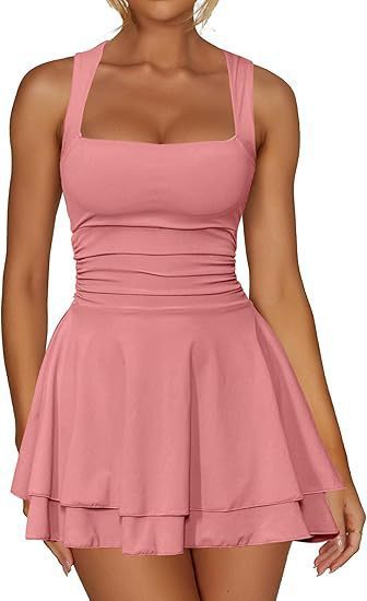 Feminine Flared Swim Dress IvyShape