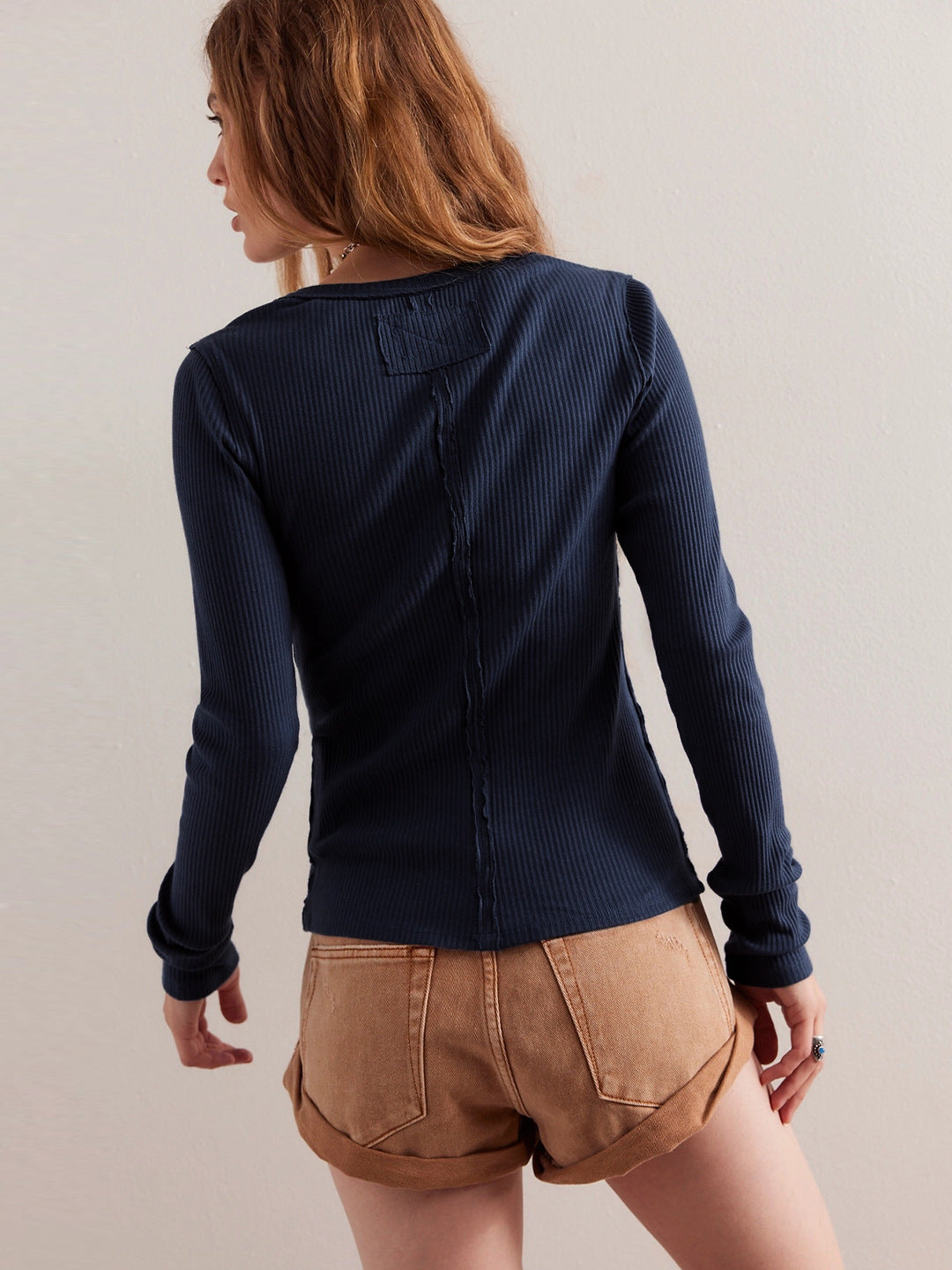 IvyShape | Ribbed Knit Solid Color Button Cardigan