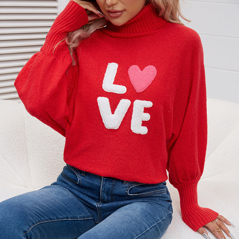 IvyShape | Valentine's Day Batwing Sleeve Knitted Top