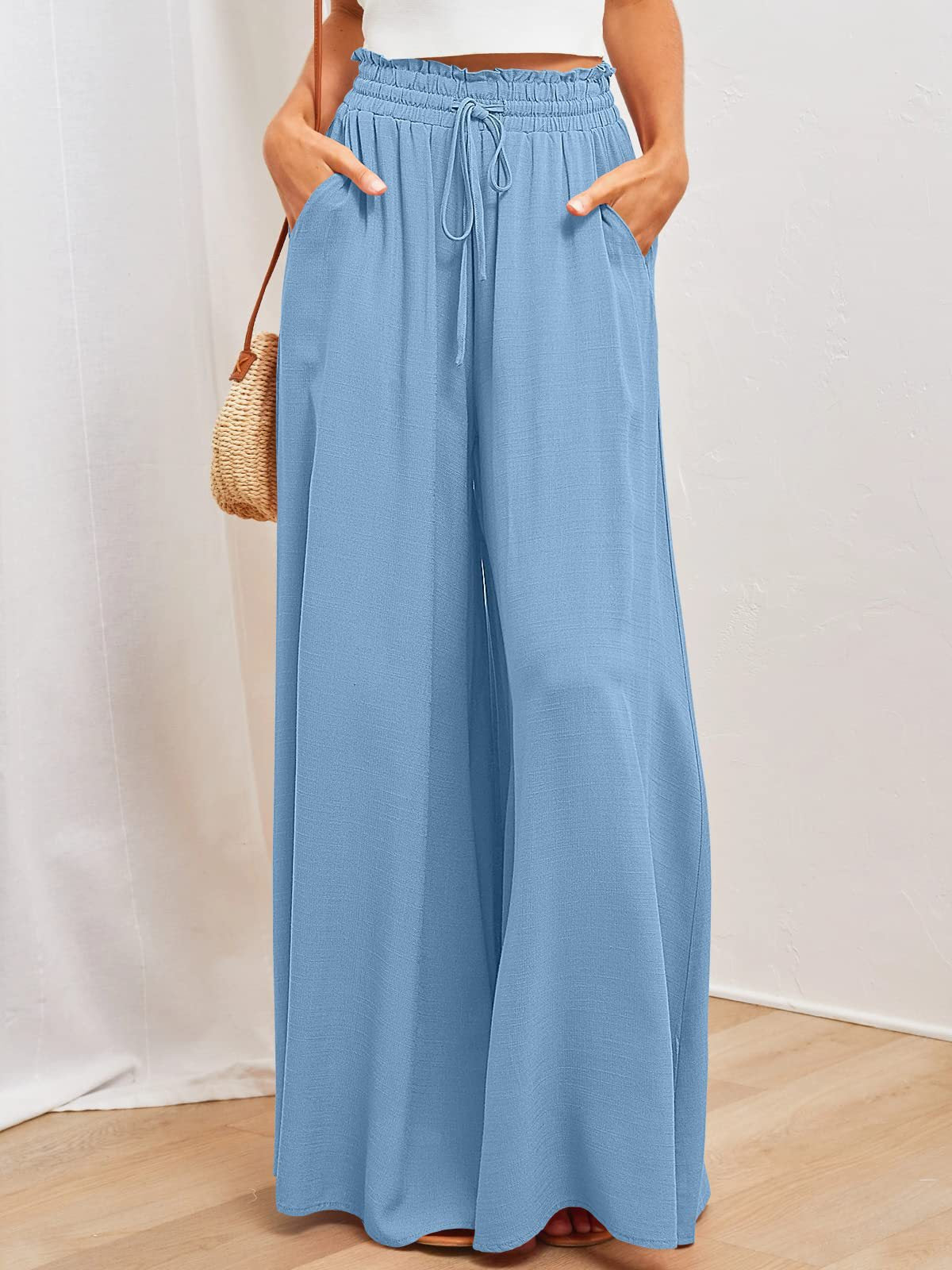 Maxi skirt in boho style for women with drawstring waistband Ivyshape