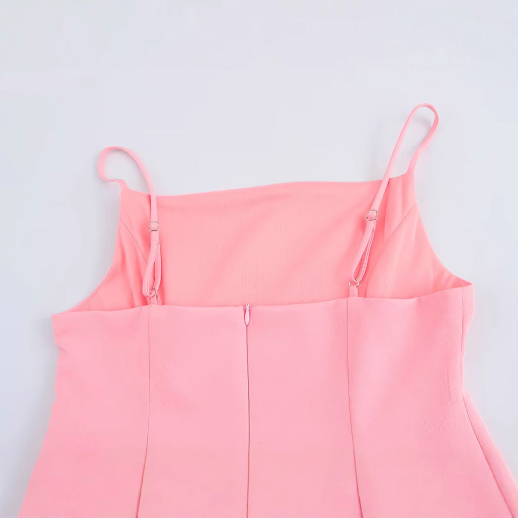 Sexy Hot Girl Pleated Short Camisole Dress