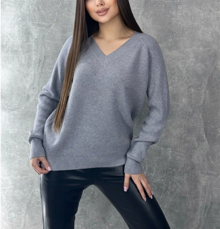 Women V-Neck Sweater Ivyshape