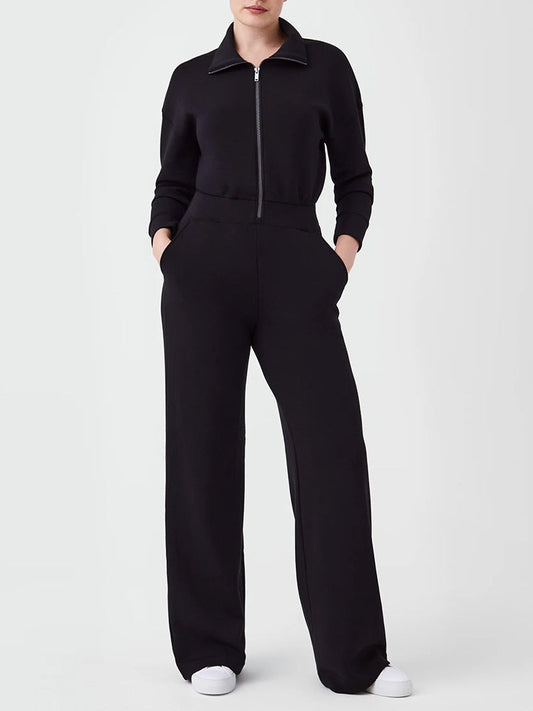 Ivyshape | Long Sleeve Wide Pants Jumpsuit