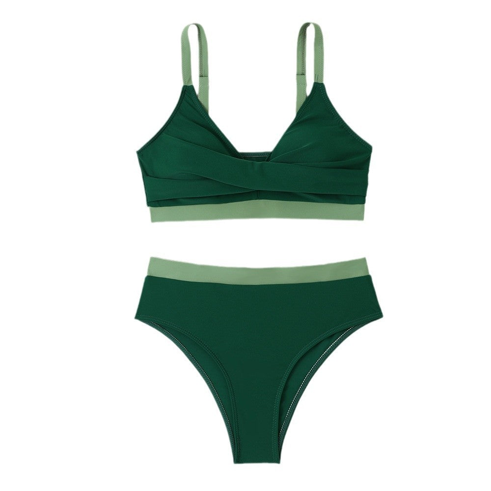 Women's Sporty Bikini Set with Casual Top and High-Waisted Bottoms Ivyshape