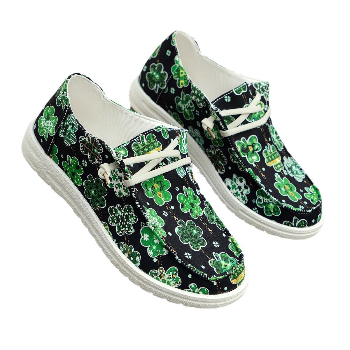 Ladies casual shoes with cheerful cloverleaf design Ivyshape