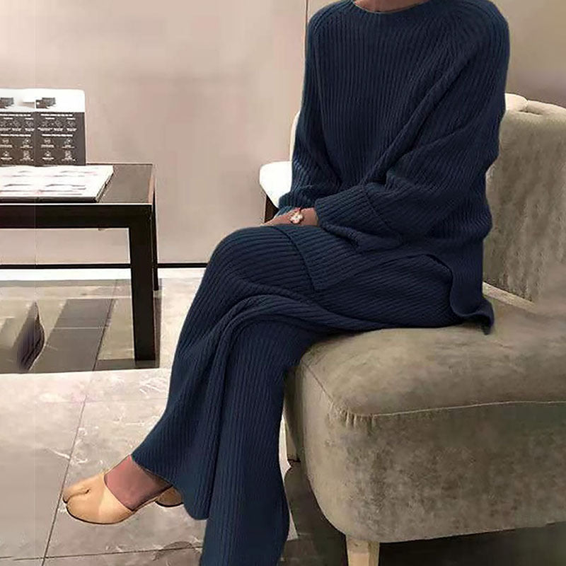 Women’s knit clothing set with loose fit and ribbed texture Ivyshape