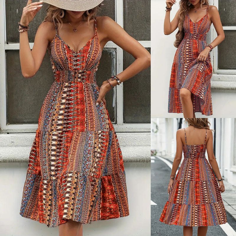 Boho style maxi dress for women Ivyshape