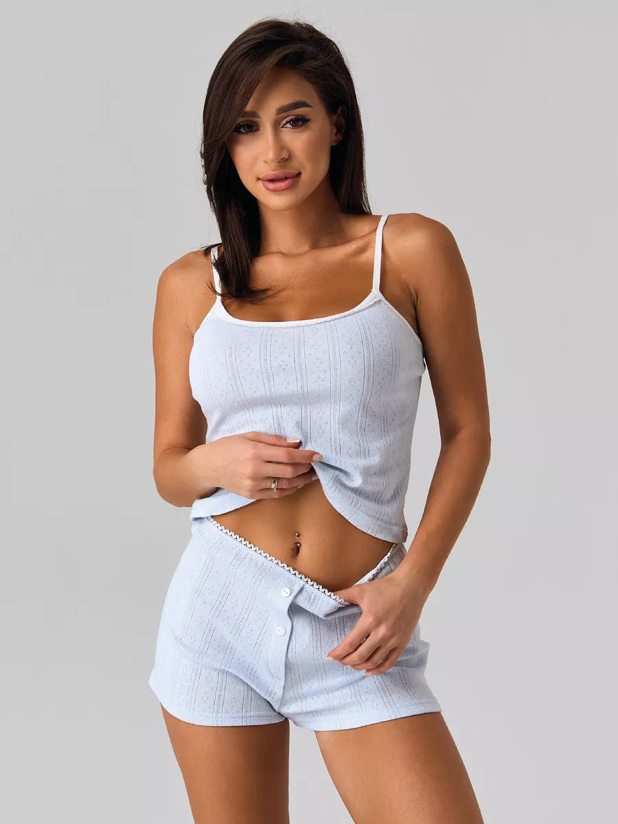 IvyShape | Slim Fit Jacquard Cami Shorts Set