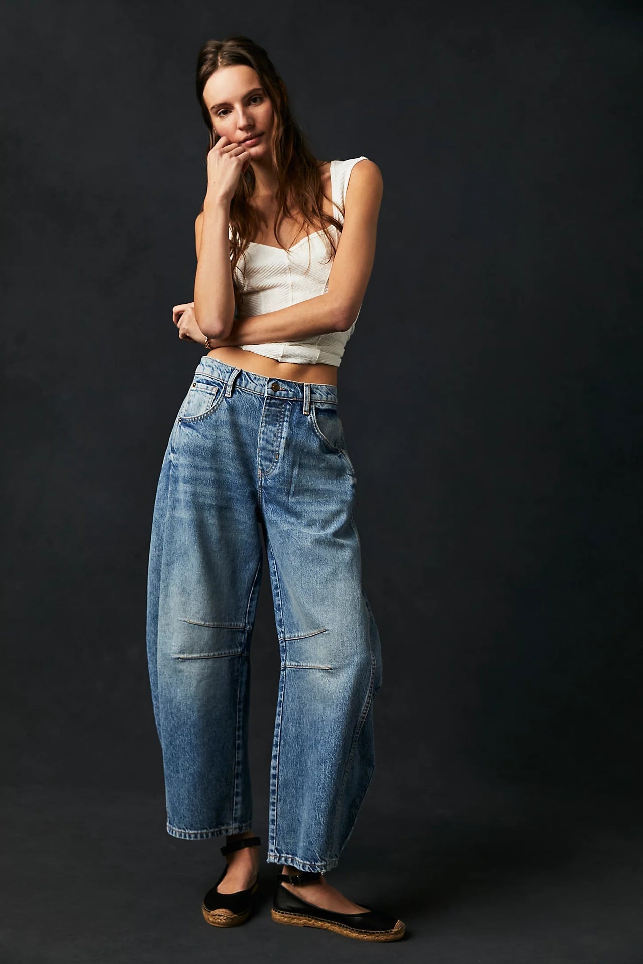 Ivyshape | Waiste Wide Leg Denim Jeans