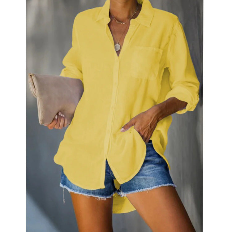 Women casual blouse made of lightweight fabric Ivyshape