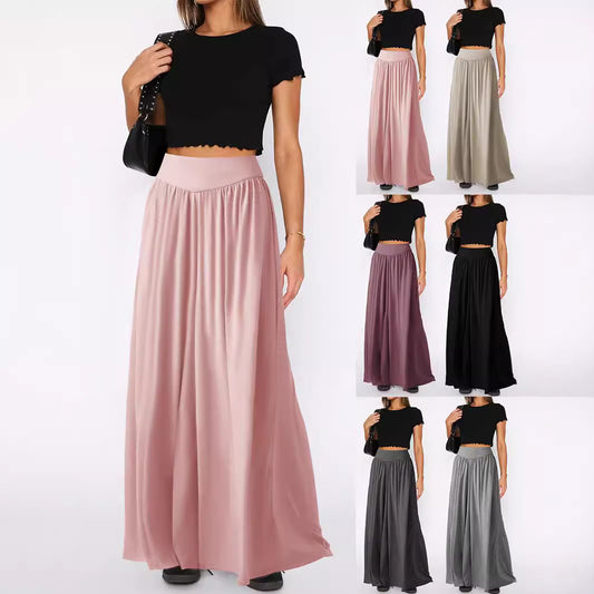 High-waisted flowing maxi skirt for women Ivyshape