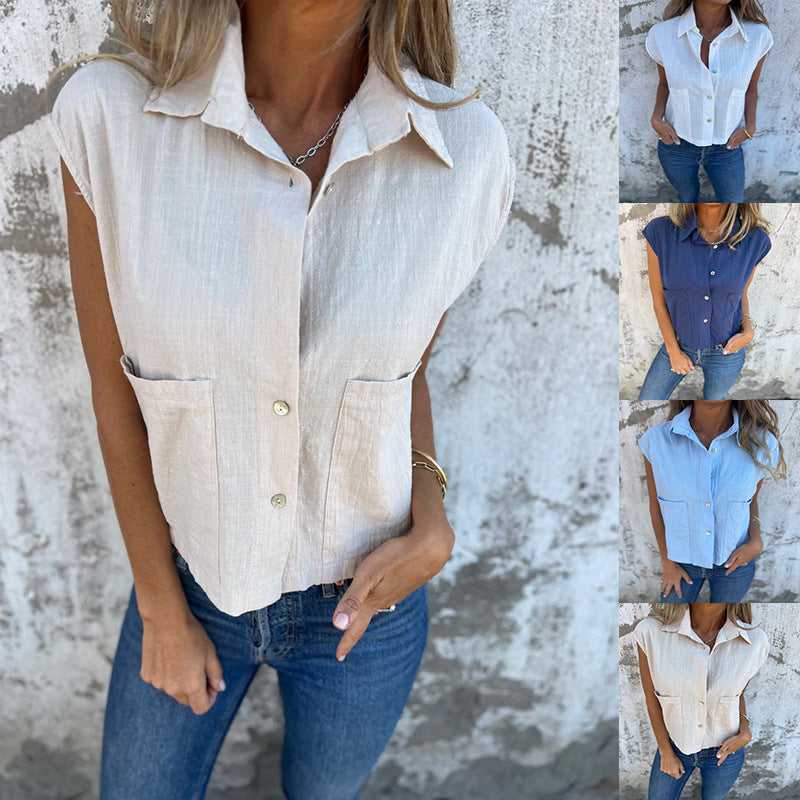 Women's Button-Up Sleeveless Utility Top Ivyshape