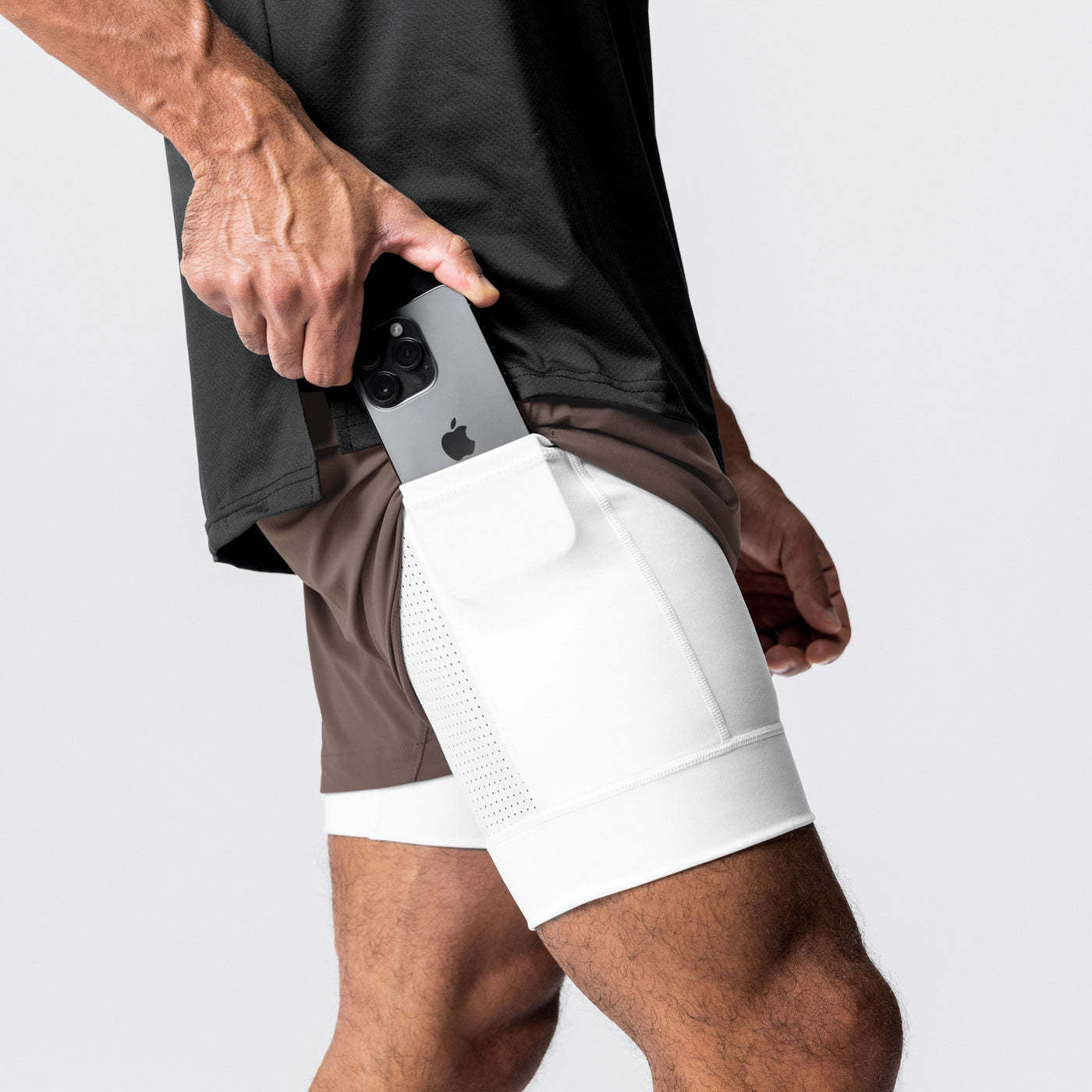 Men's Sporty Hybrid Shorts with Inner Lining Ivyshape