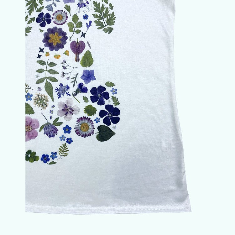 Ivyshape | Floral Round Neck T-Shirt