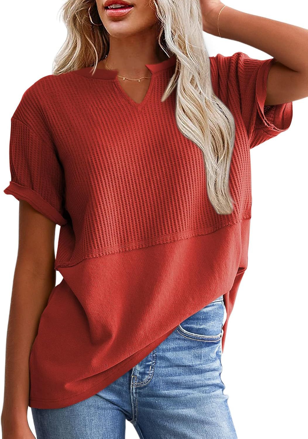 Ladies Leisure Waffle Knit Top Ivyshape