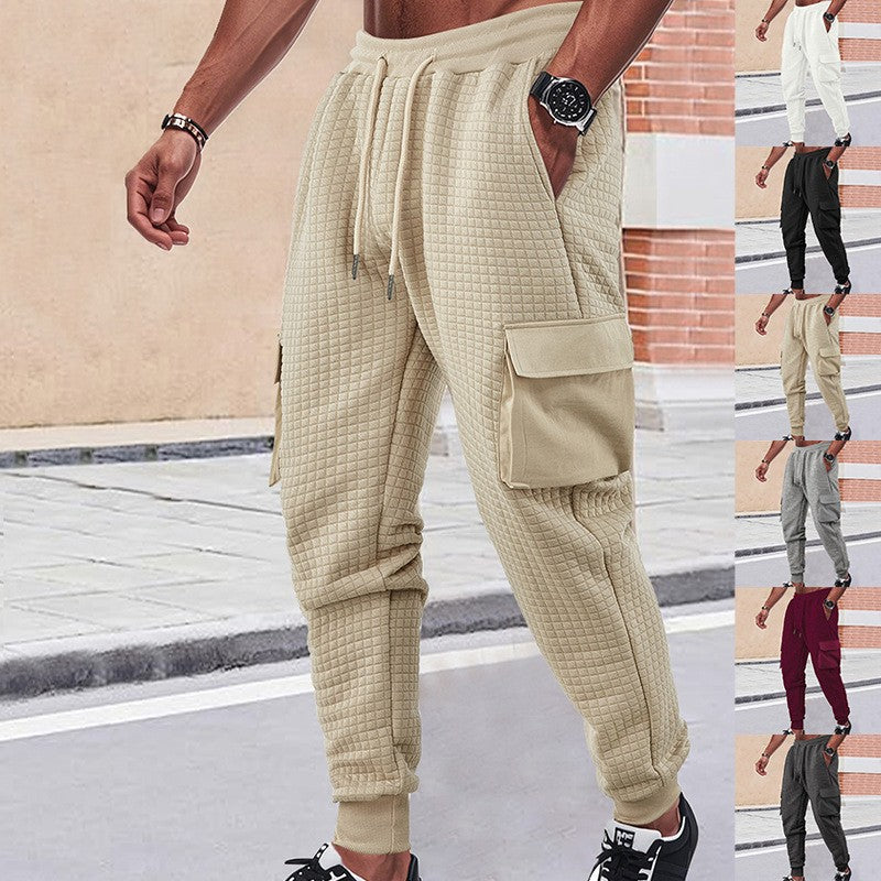 Men's leisure cargo pants with a comfortable fit and practical pockets Ivyshape