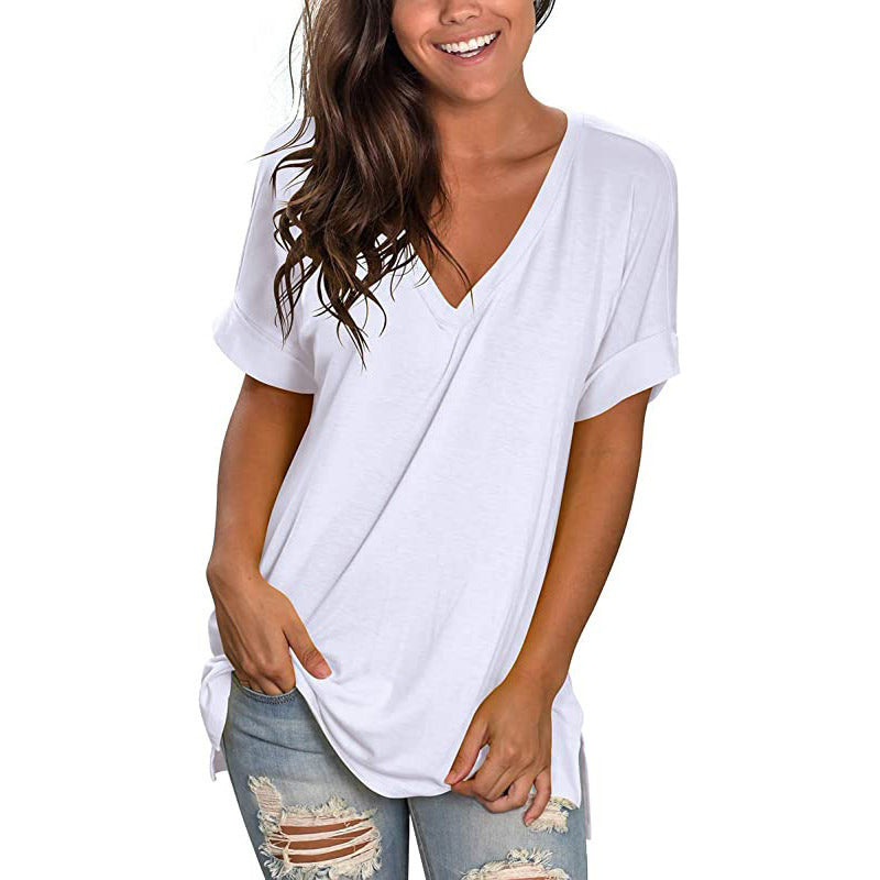 Women's Relaxed Fit V-Neck T-Shirt Ivyshape