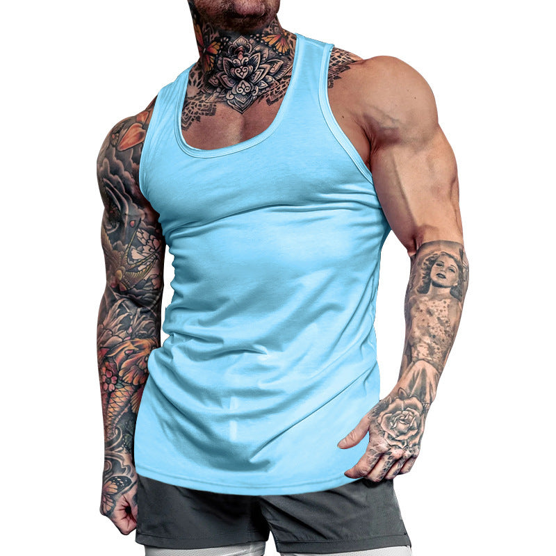 Men's Sleeveless Sports Tank Top made of breathable cotton blend with moisture-wicking properties Ivyshape